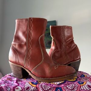 Vintage Leather Cowboy Boots